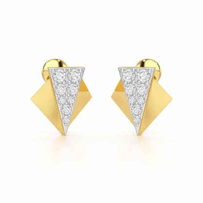 Pointed Shine Silver Earrings - Yellow Gold - Image 1