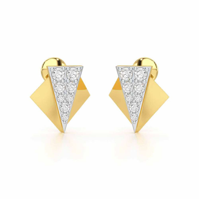 Pointed Shine Silver Earrings - Yellow Gold - Image 1