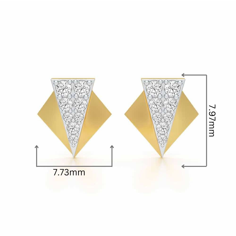 Pointed Shine Silver Earrings - Yellow Gold - Image 2