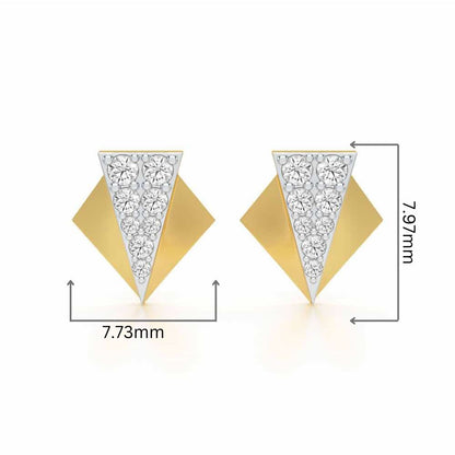 Pointed Shine Silver Earrings - Yellow Gold - Image 2