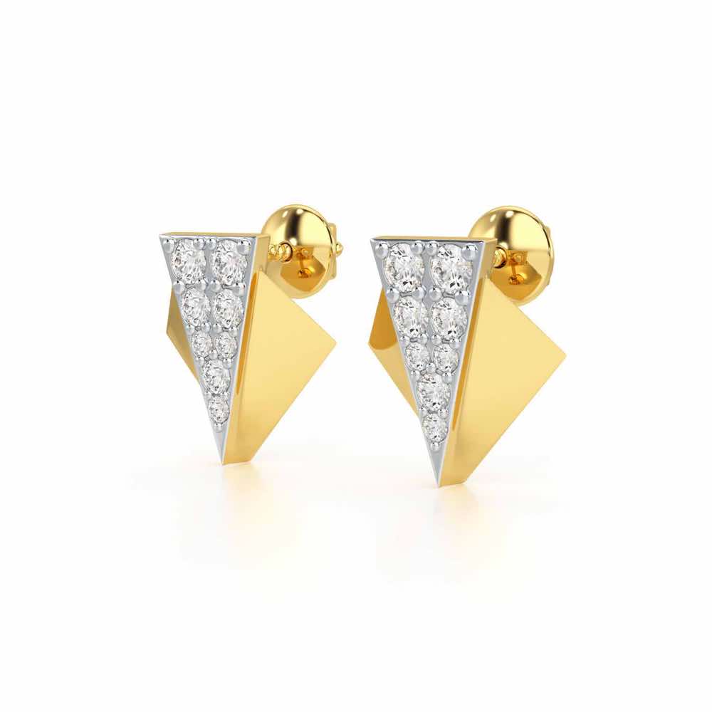Pointed Shine Silver Earrings - Yellow Gold - Image 3
