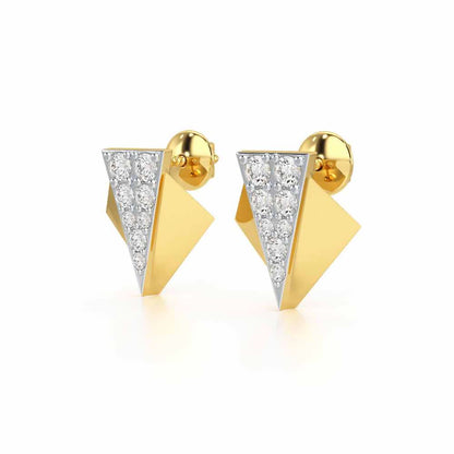 Pointed Shine Silver Earrings - Yellow Gold - Image 3