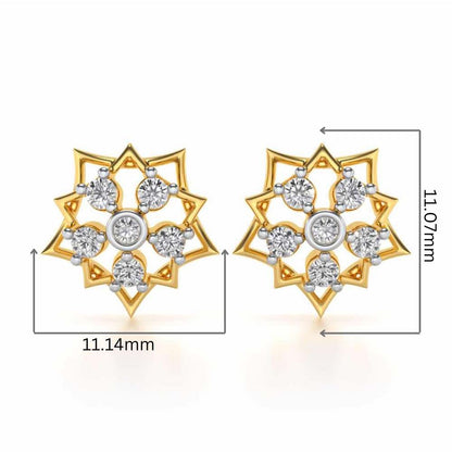 Pointed Star Silver Earrings - Yellow Gold - Image 2