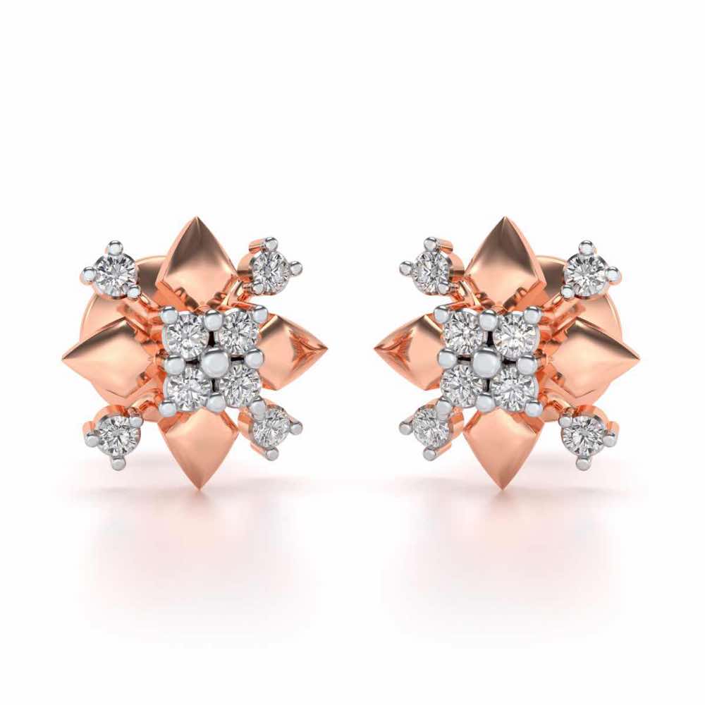 Pointue Silver Studs - Rose Gold - Image 1