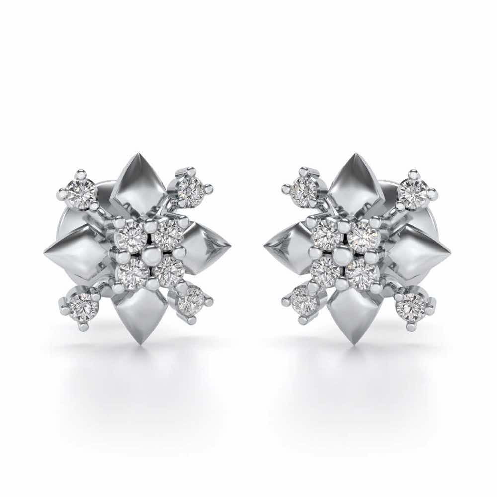 Pointue Silver Studs - White Gold - Image 1