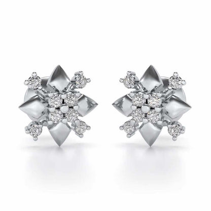 Pointue Silver Studs - White Gold - Image 1