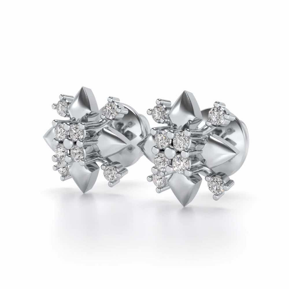 Pointue Silver Studs - White Gold - Image 3