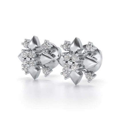 Pointue Silver Studs - White Gold - Image 3