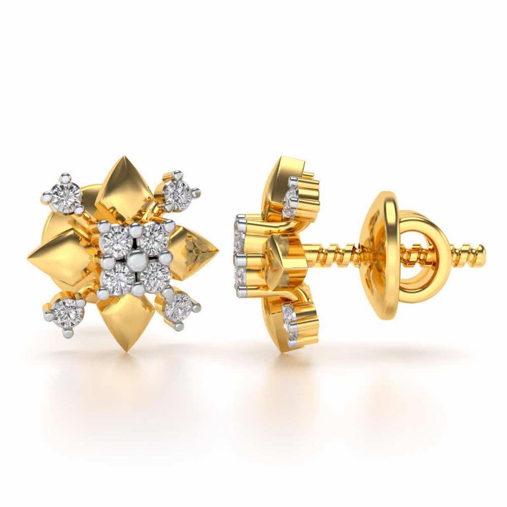 Pointue Silver Studs - Yellow Gold - Image 4
