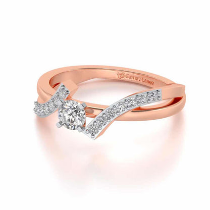 Poise Solitaire Silver Ring - Rose Gold - Image 2