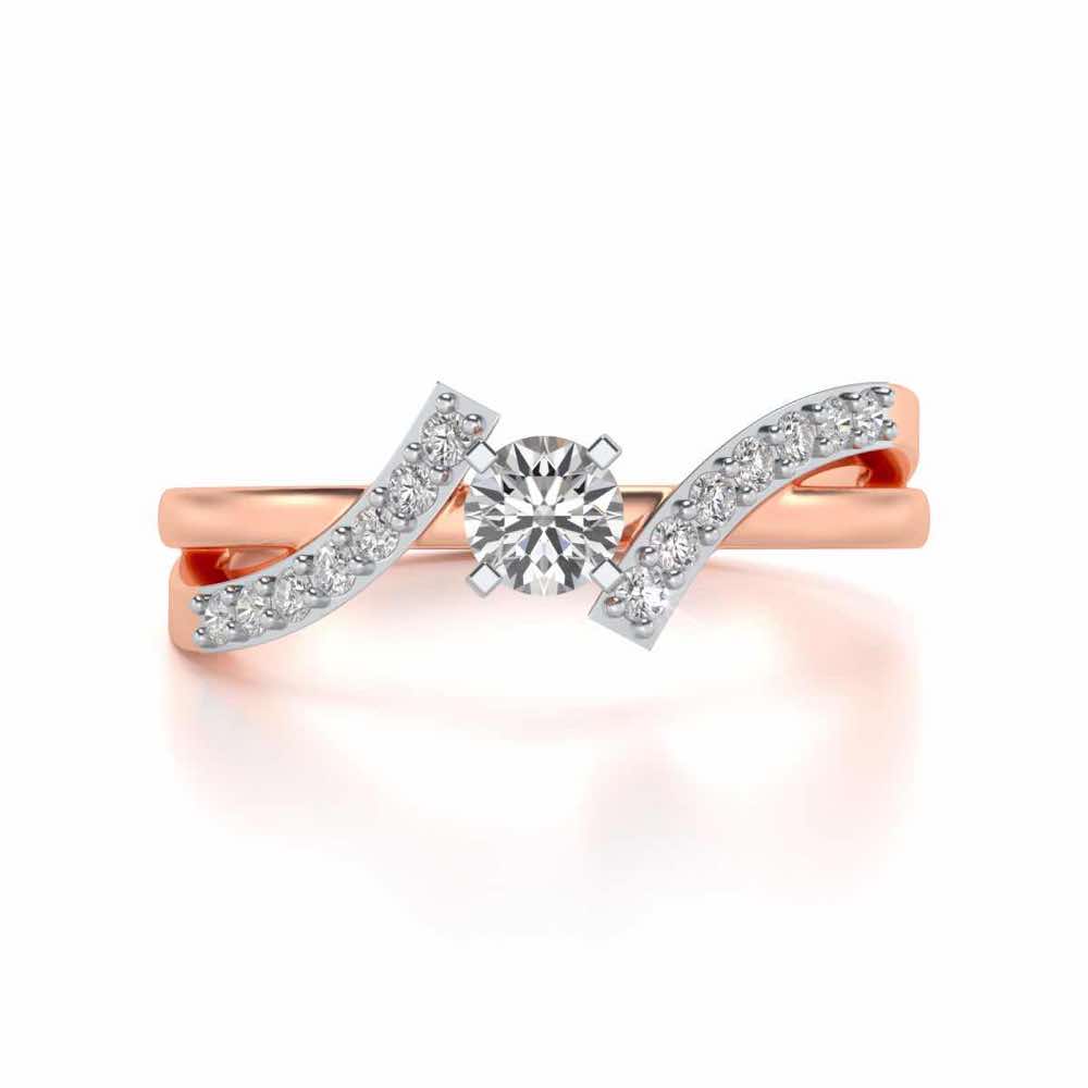 Poise Solitaire Silver Ring - Rose Gold - Image 4