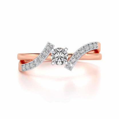 Poise Solitaire Silver Ring - Rose Gold - Image 4