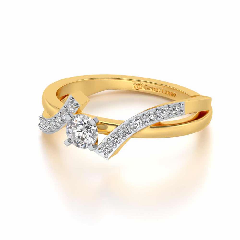 Poise Solitaire Silver Ring - Yellow Gold - Image 2