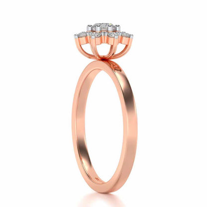 Pole Star Solitaire Silver Ring - Rose Gold - Image 3