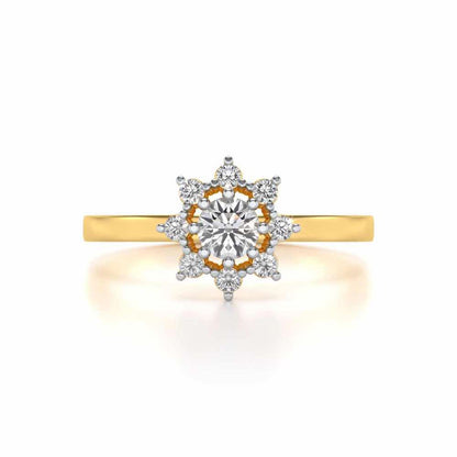 Pole Star Solitaire Silver Ring - Yellow Gold - Image 4