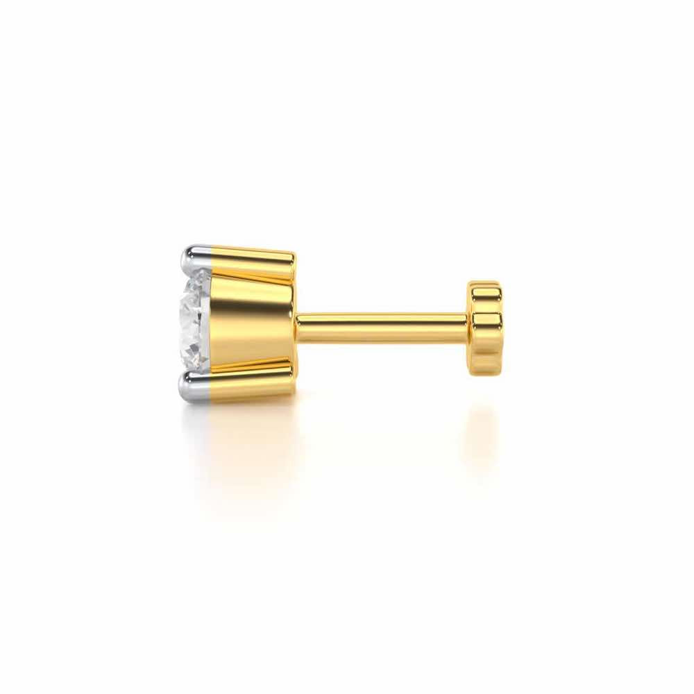 Polished Elegance Silver Nosepin - Yellow Gold - Image 3
