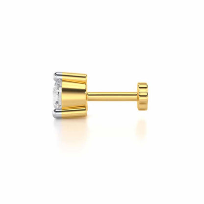 Polished Elegance Silver Nosepin - Yellow Gold - Image 3