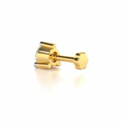 Polished Elegance Silver Nosepin - Yellow Gold - Image 4
