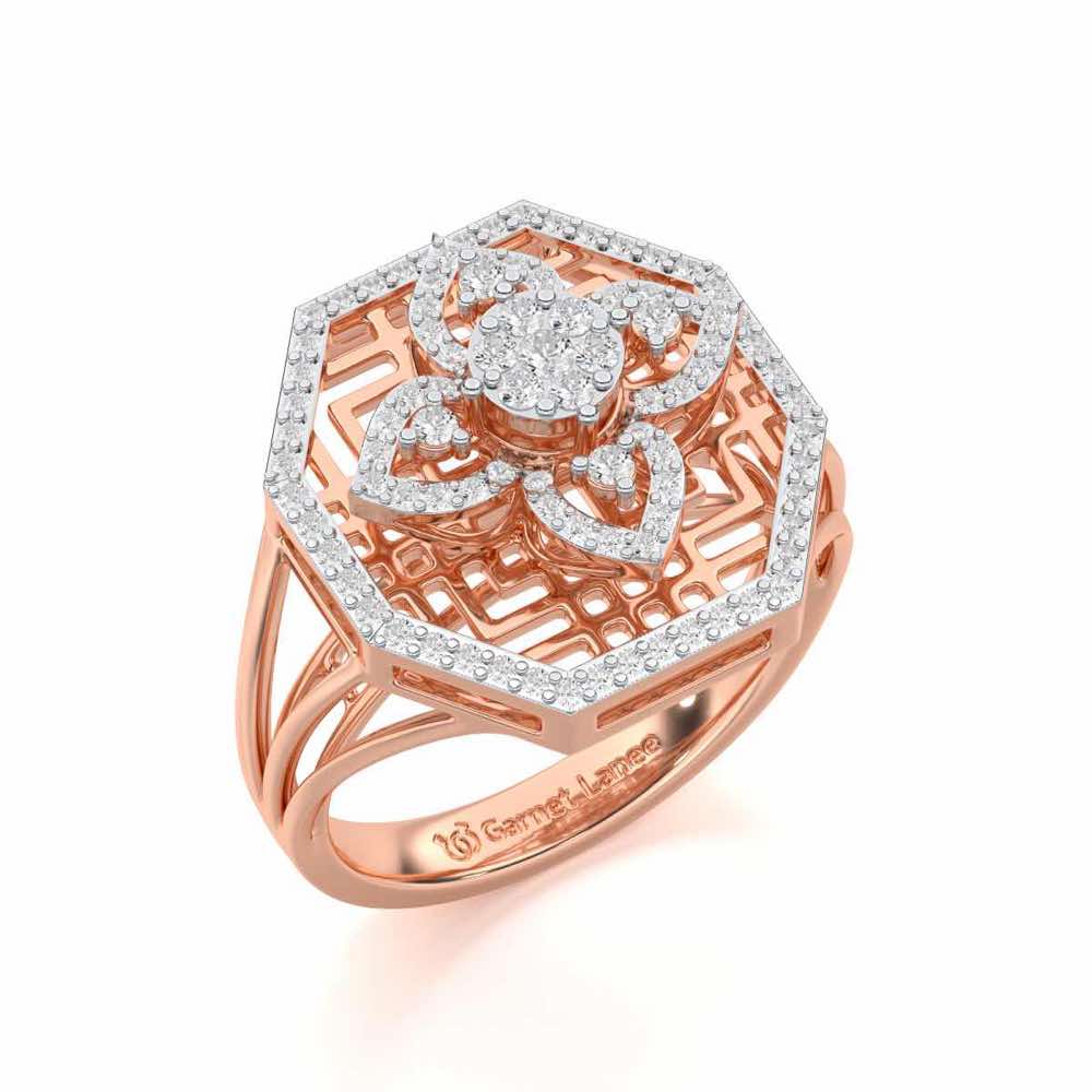 Polished Pinnacle Silver Ring - Rose Gold - Image 1