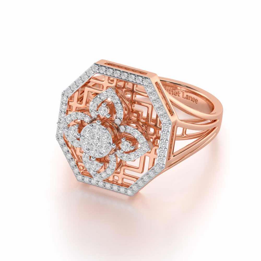 Polished Pinnacle Silver Ring - Rose Gold - Image 2
