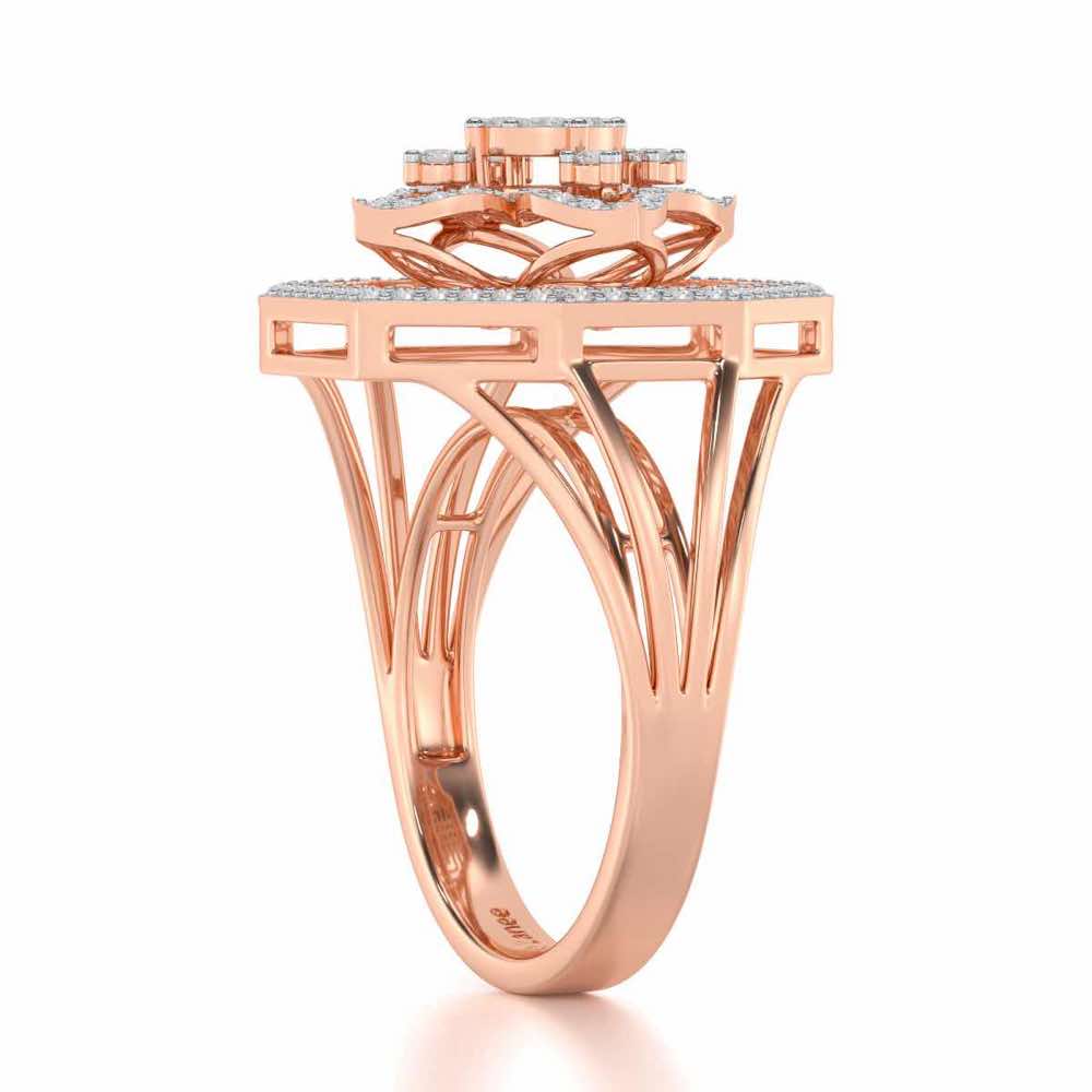 Polished Pinnacle Silver Ring - Rose Gold - Image 3