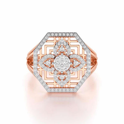 Polished Pinnacle Silver Ring - Rose Gold - Image 4