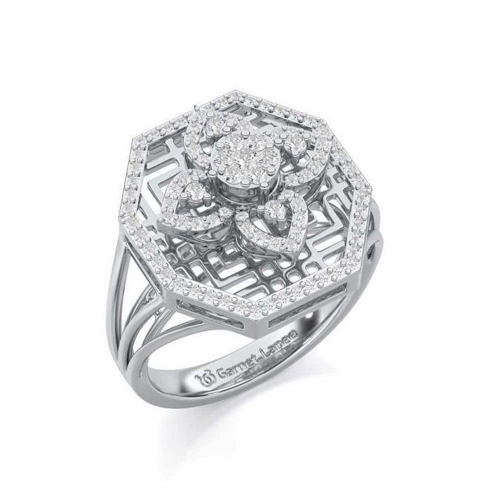 Polished Pinnacle Silver Ring - White Gold - Image 1