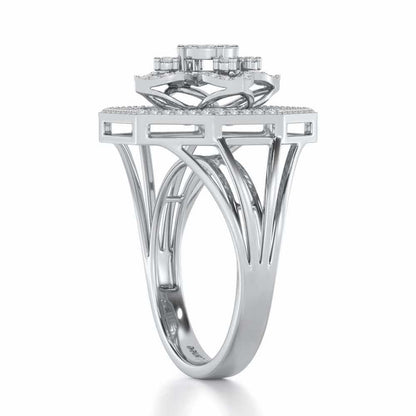 Polished Pinnacle Silver Ring - White Gold - Image 3