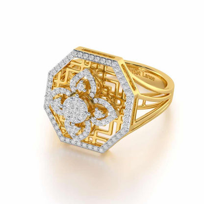 Polished Pinnacle Silver Ring - Yellow Gold - Image 2