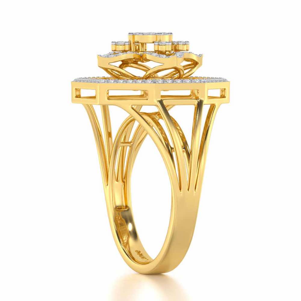 Polished Pinnacle Silver Ring - Yellow Gold - Image 3