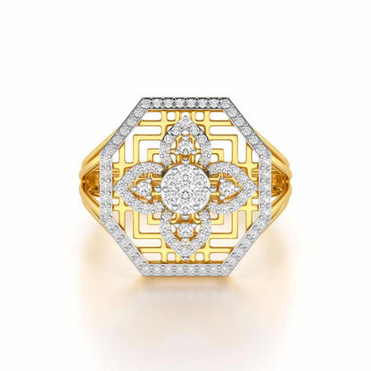 Polished Pinnacle Silver Ring - Yellow Gold - Image 4