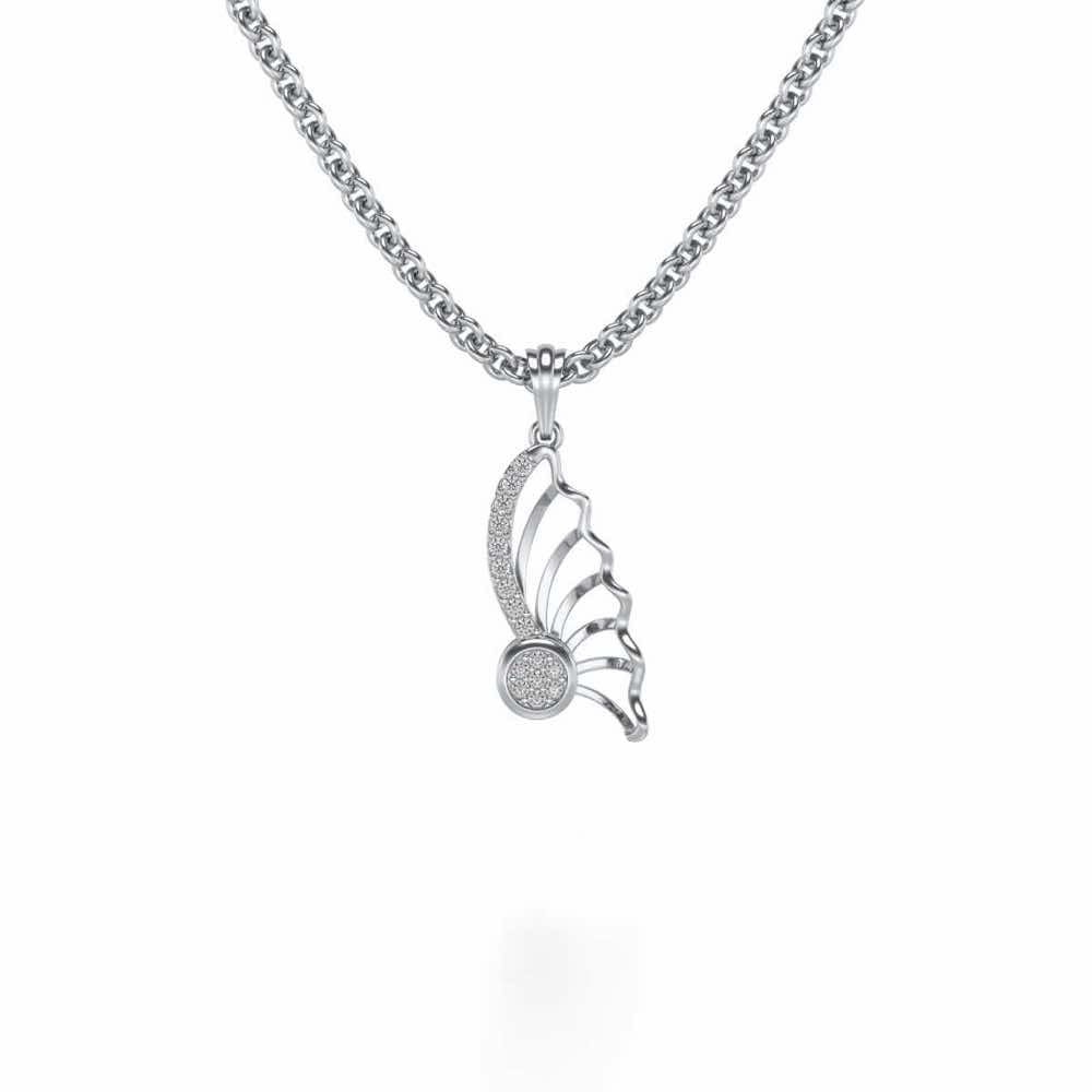 Pollux Silver Pendant - White Gold - Image 1
