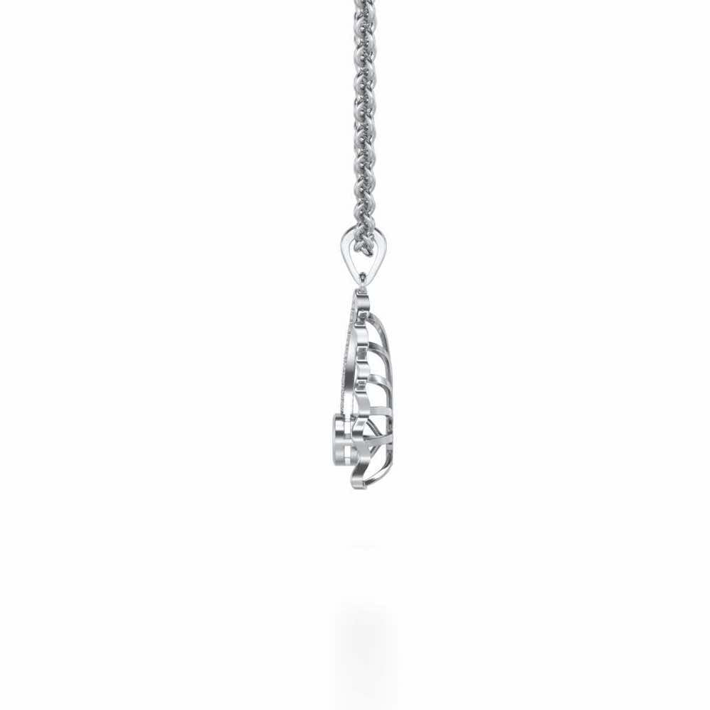 Pollux Silver Pendant - White Gold - Image 3