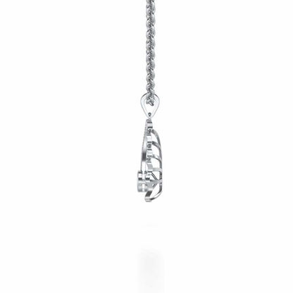 Pollux Silver Pendant - White Gold - Image 3