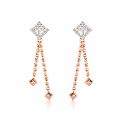 Posh Silver Dangler Earrings - Rose Gold - Image 1
