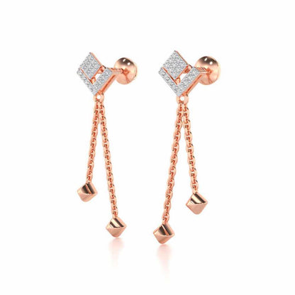 Posh Silver Dangler Earrings - Rose Gold - Image 3