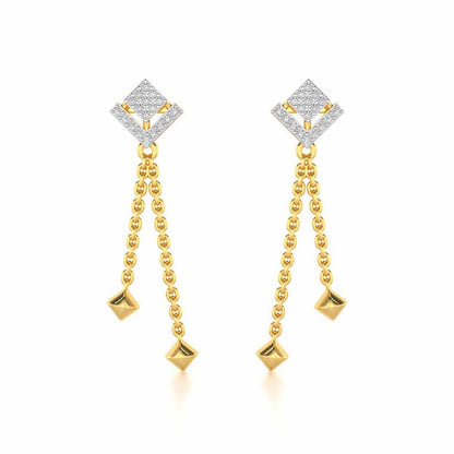 Posh Silver Dangler Earrings - Yellow Gold - Image 1