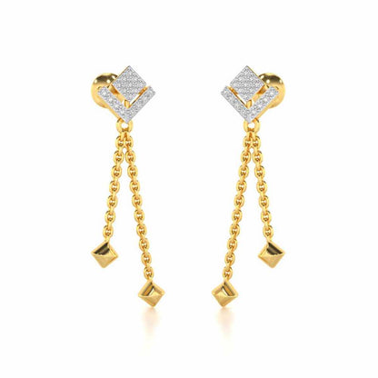 Posh Silver Dangler Earrings - Yellow Gold - Image 2