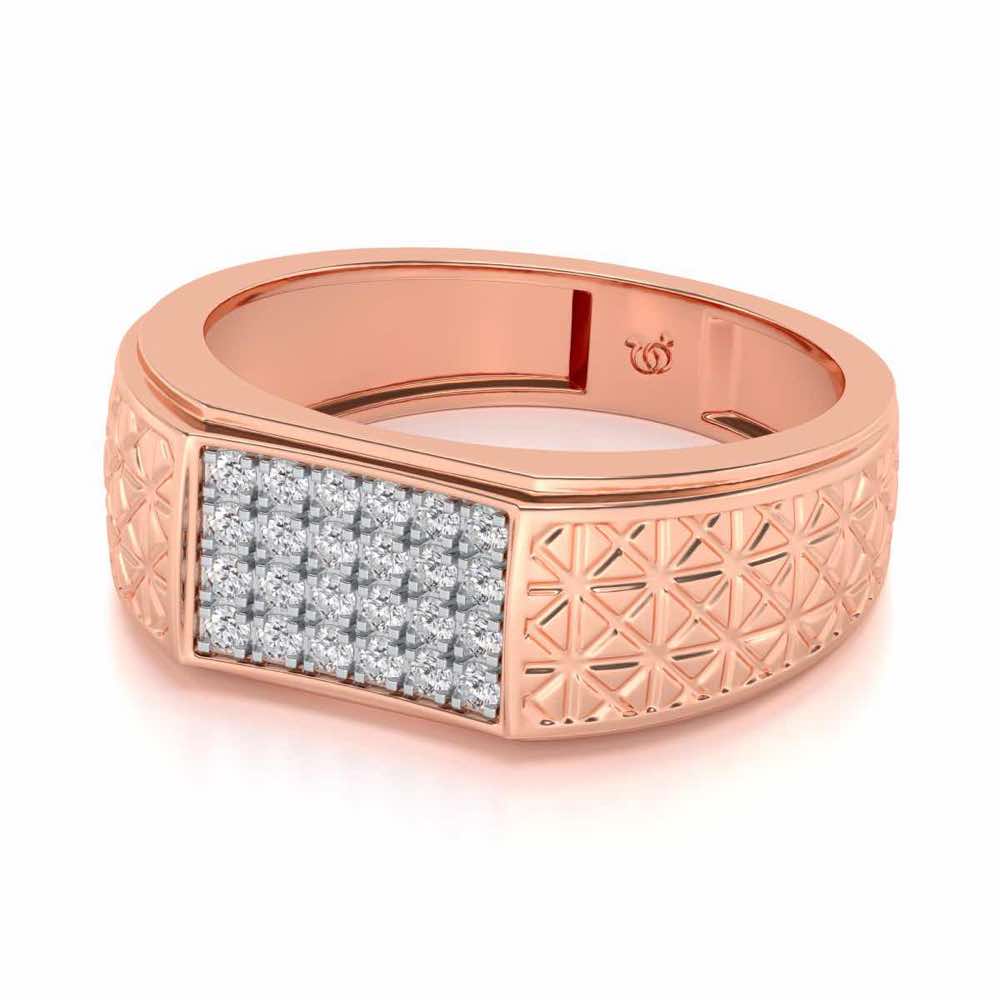Posh Silver Ring For Men - Rose Gold - Image 2