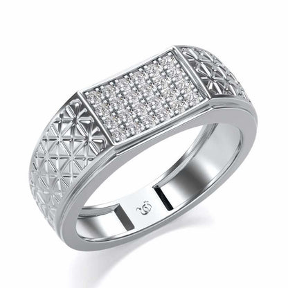 Posh Silver Ring For Men - White Gold - Image 1