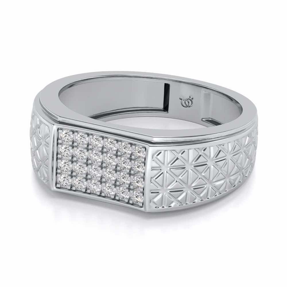 Posh Silver Ring For Men - White Gold - Image 2