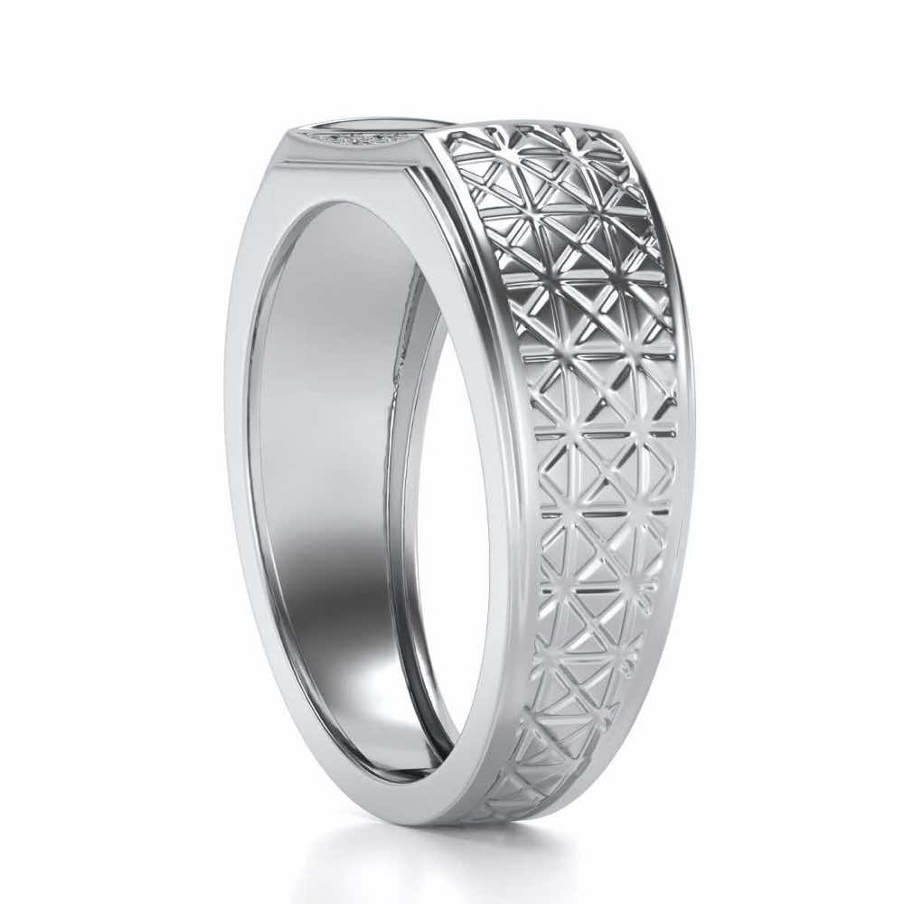 Posh Silver Ring For Men - White Gold - Image 3