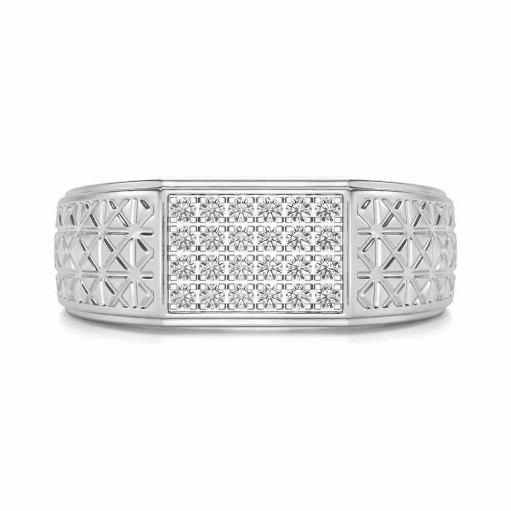 Posh Silver Ring For Men - White Gold - Image 4