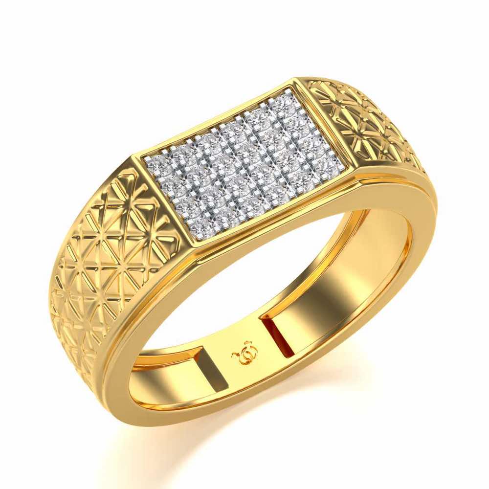 Posh Silver Ring For Men - Yellow Gold - Image 1