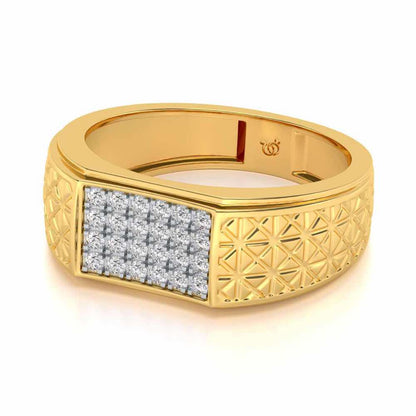 Posh Silver Ring For Men - Yellow Gold - Image 2