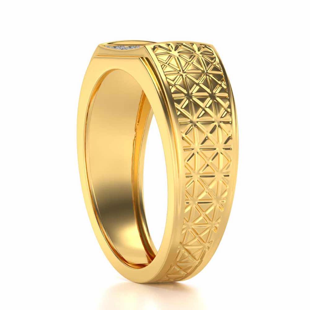 Posh Silver Ring For Men - Yellow Gold - Image 3