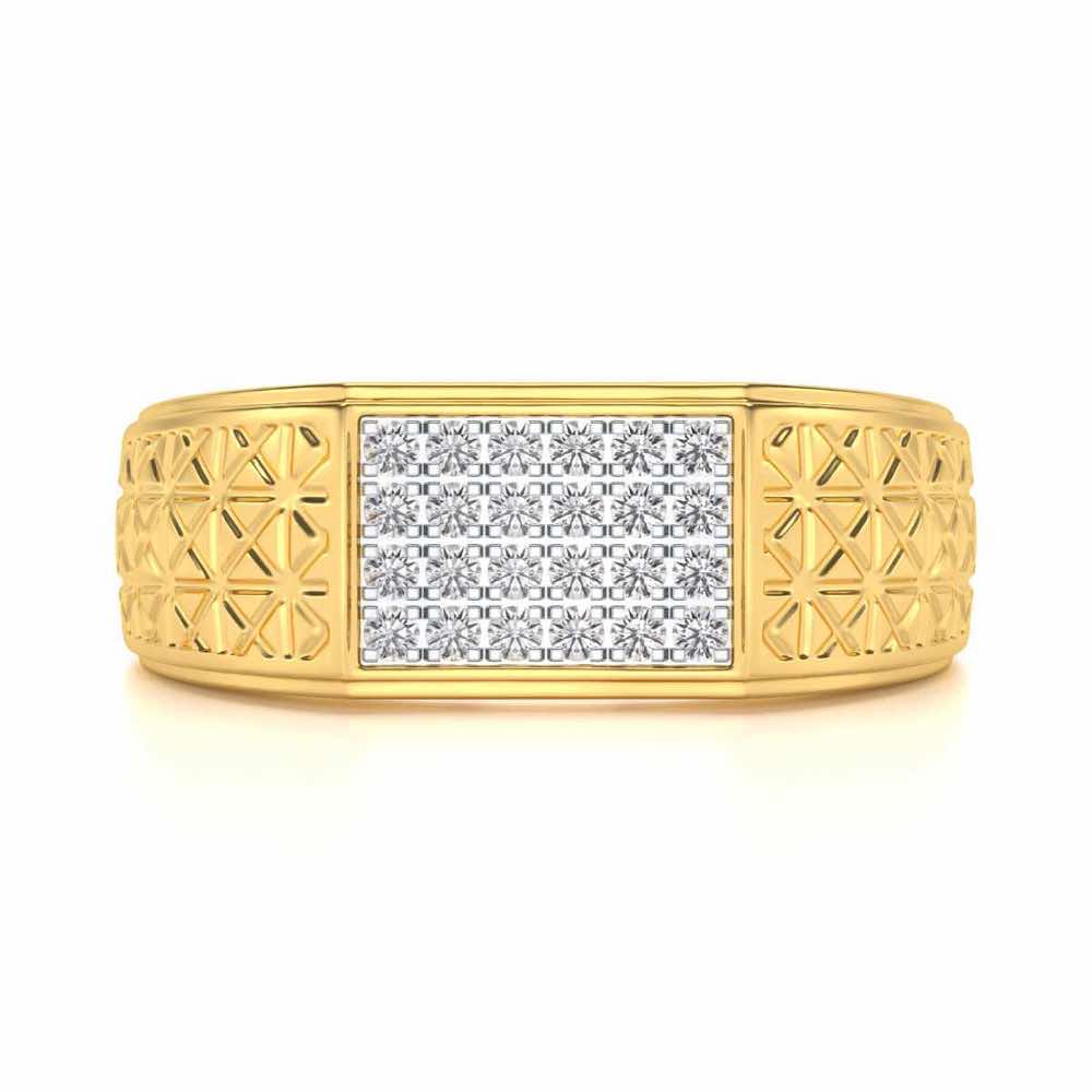 Posh Silver Ring For Men - Yellow Gold - Image 4