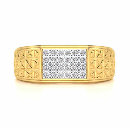 Posh Silver Ring For Men - Yellow Gold - Image 4