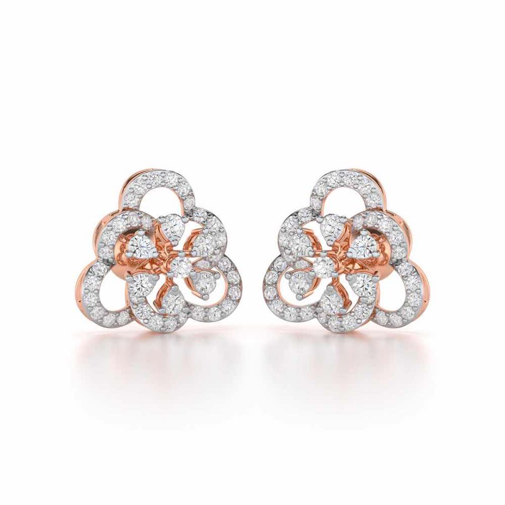 Posh Prism Silver Earrings - Rose Gold - Image 1