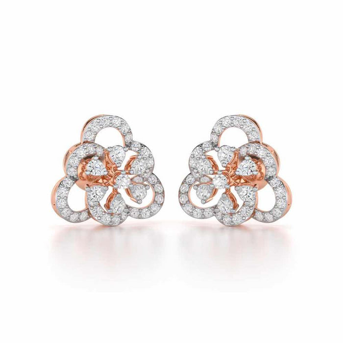 Posh Prism Silver Earrings - Rose Gold - Image 1